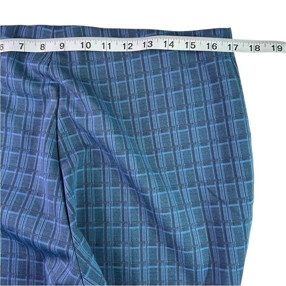 Theory Women’s Pants XL Skinny Leggings Style 170/72Y Blue Grid Stretch Pull-On - Picture 9 of 10